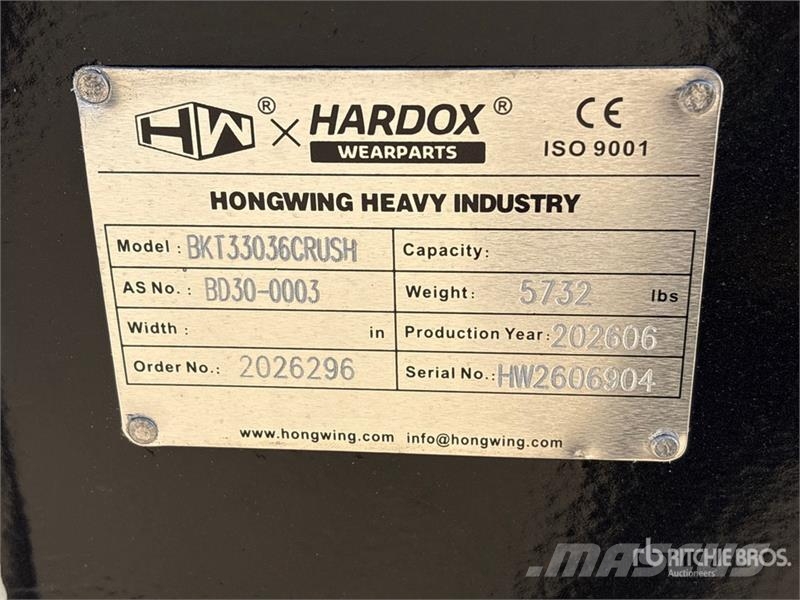 H&W BKT33036CRUSH 36 in Excavator Crusher Bucket (Unus Otros