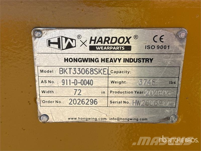 H&W BKT33072SKEL 72 in Q/C Skeleton Excavator Bucket ( Kauhat
