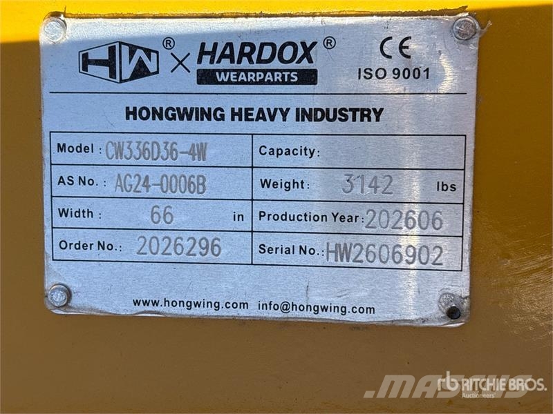 H&W CW336D36-4W 36 in Excavator Compaction Wheel (Unus Muut