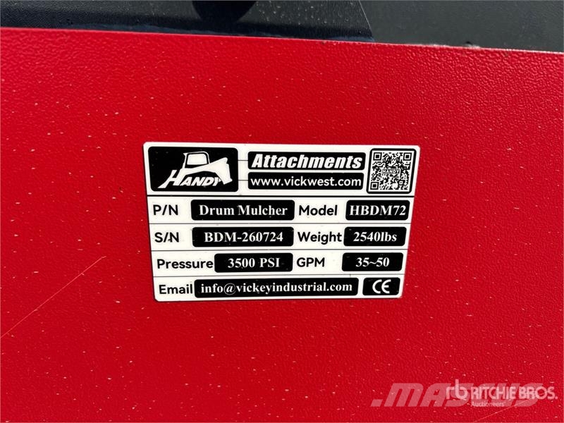 Handy HBDM72-G 72 in Skid Steer Mulcher (Unused) Metsä murskaimet