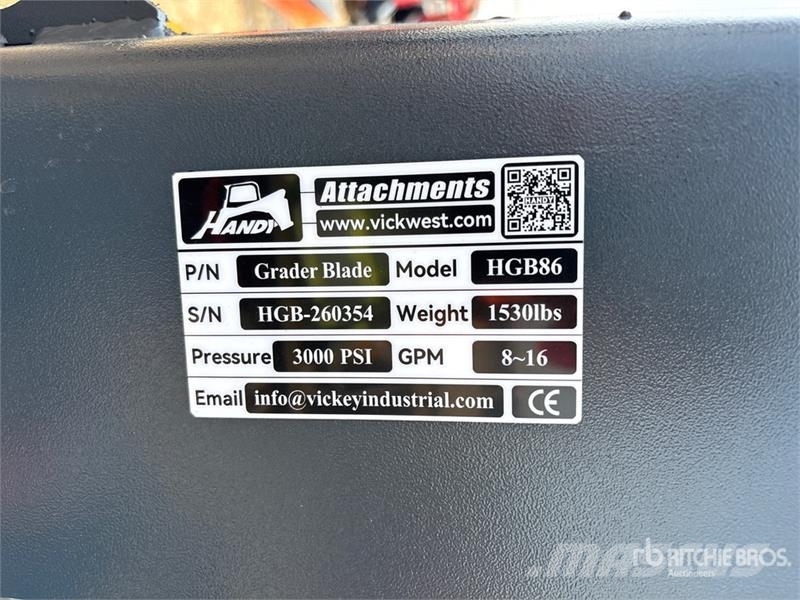 Handy HGB86 94 in Heavy Skid Steer Grader (Unused) Інше обладнання