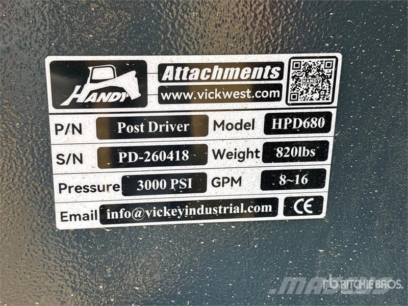 Handy HPD680 Skid Steer Post Driver (Unused) Zäune und Zubehör