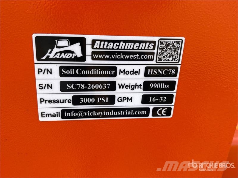 Handy HSNC78 78 in Skid Steer Power Rake (Unused) Kreiselheuer/-wender