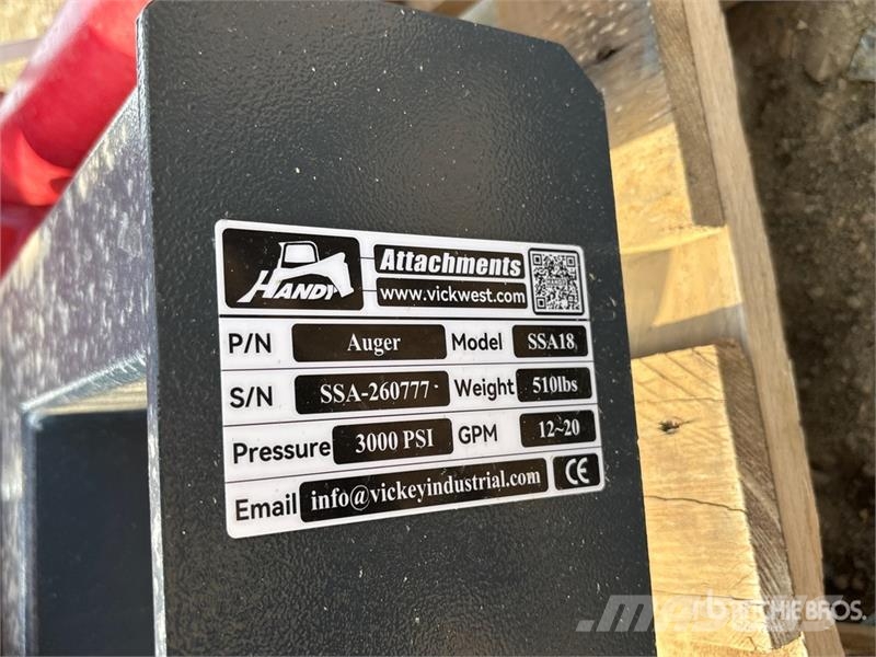Handy SSA18 Skid Steer Auger (Unused) Drills