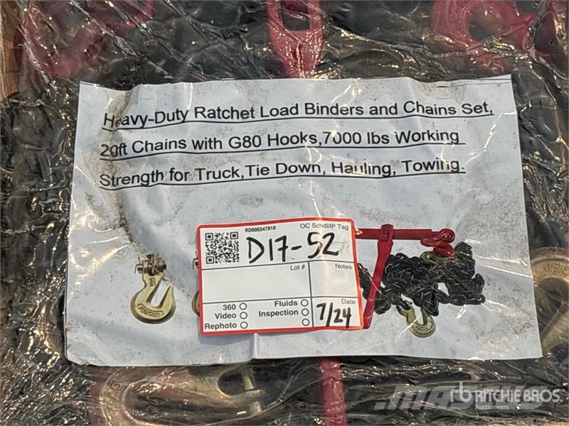 Heavy-Duty Ratchet Load Binders and Chains (Unused Drugi deli