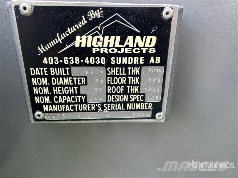 Highland Projects 400 bbl Steel Tank 연료 및 첨가제 탱크