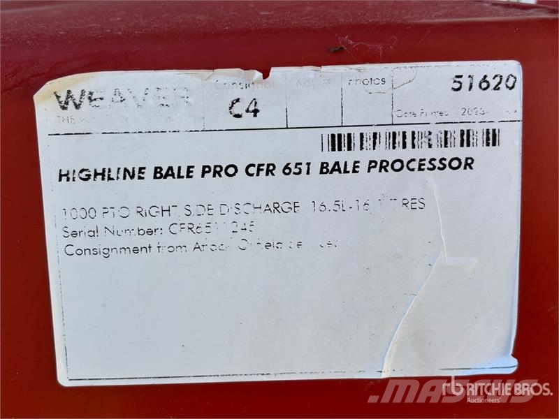 Highline Bale Pro CFR 651 13 ft Bale Processor Ballenschredder, -schneider und -wickler