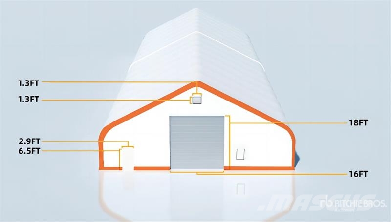 Hill Industrial 1205026 50 ft x 120 ft x 26 ft Storage Teräsrunkorakennukset