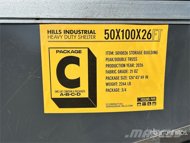 HIlls Industrial 1005026 50 ft x 100 ft Storage Bu Стальные каркасные здания