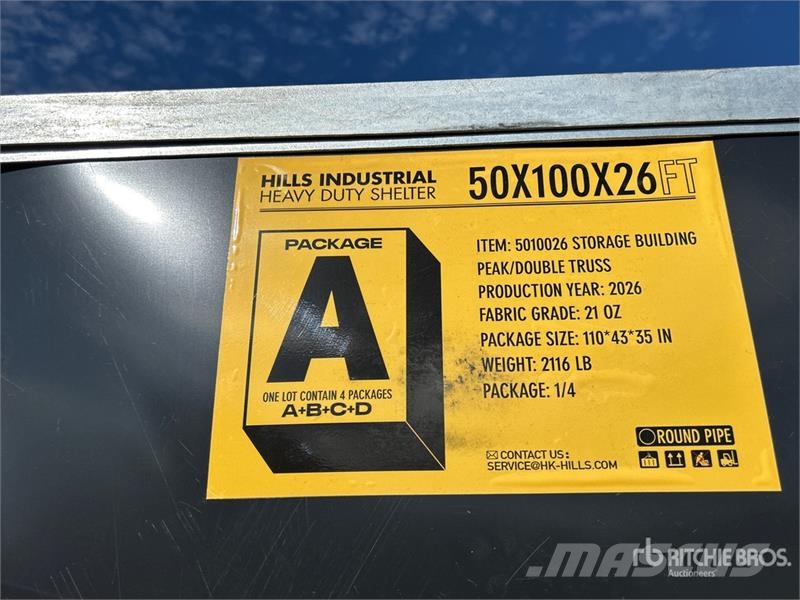 HIlls Industrial 1005026 50 ft x 100 ft Storage Bu Стальные каркасные здания