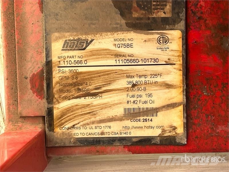 Hotsy 1075BE Pressure Washer Kergsurvepesurid