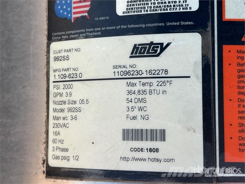 Hotsy 992SS Pressure Washer Alacsony nyomású