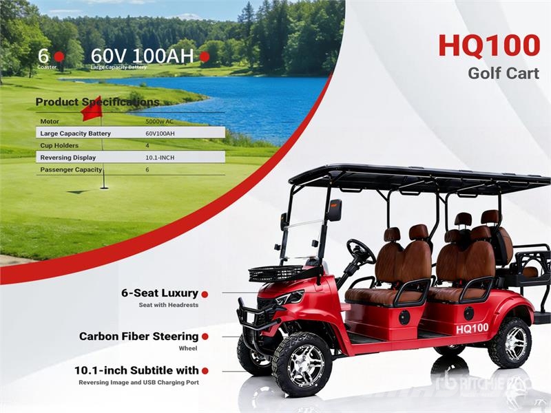 HQ100 Electric Red Six-Seater Golf Cart (Unused) 高爾夫球車
