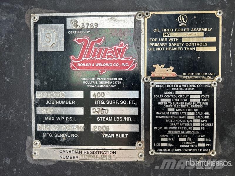 Hurst Skid-Mounted 80 HP Boiler ملحقات وقطع غيار معدات الحفر