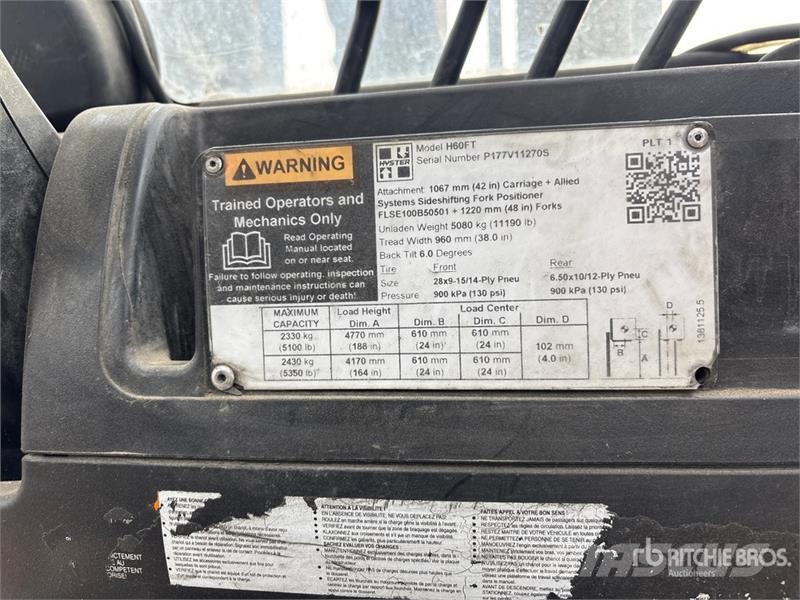 Hyster H 6.0 FT 5350 lb Pneumatic Tire Forklift Другие складские механизмы