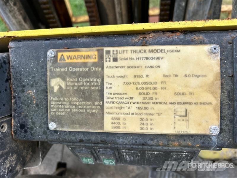 Hyster H50XM Pneumatic Tire Forklift Wózki widłowe inne