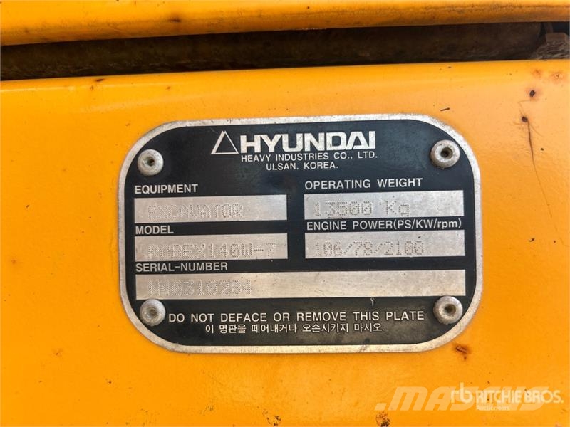 Hyundai 140W-7 Wheel Excavator Колёсные экскаваторы
