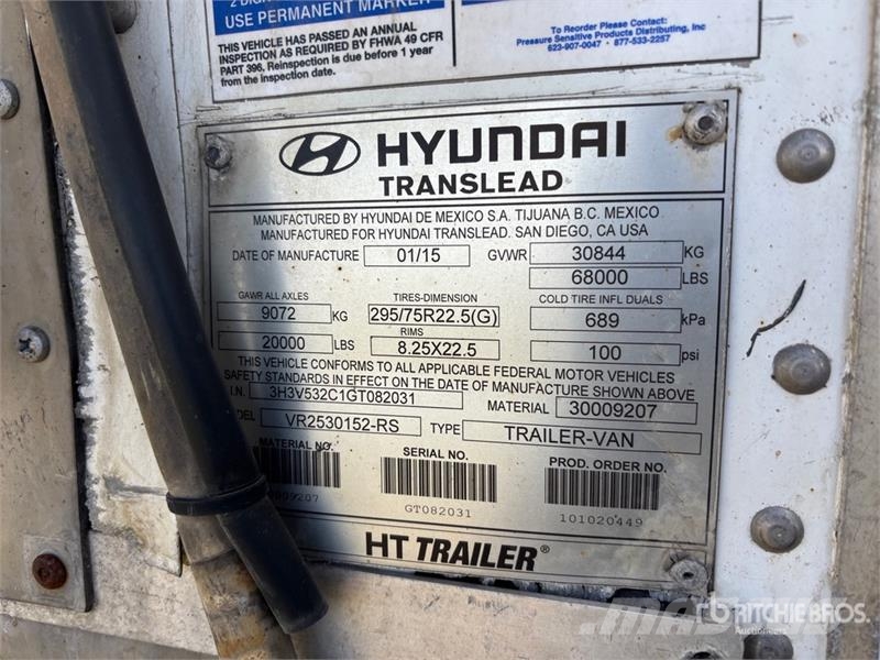 Hyundai 53 ft x 102 in T/A Multi -Temp Refrigerated Traile Semi remorque frigorifique
