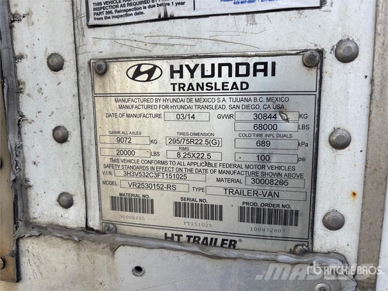 Hyundai 53 ft x 102 in T/A Multi -Temp Refrigerated Traile Температурно-контролирани полуремаркета
