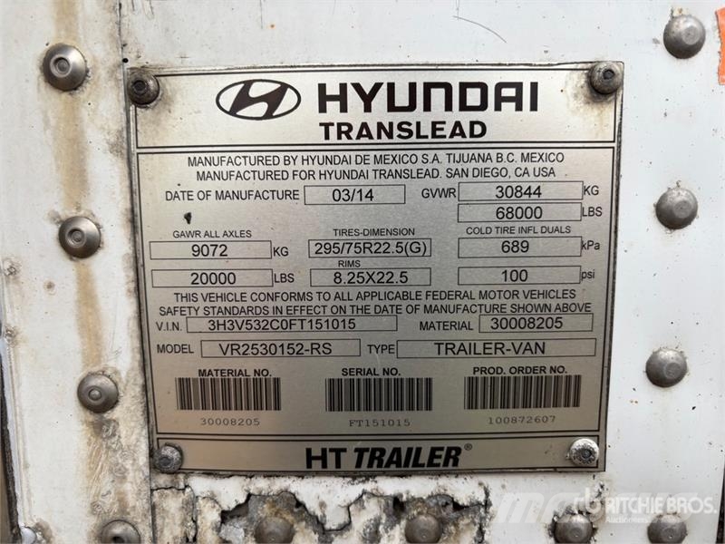 Hyundai 53 ft x 102 in T/A Multi -Temp Refrigerated Traile Kühlauflieger