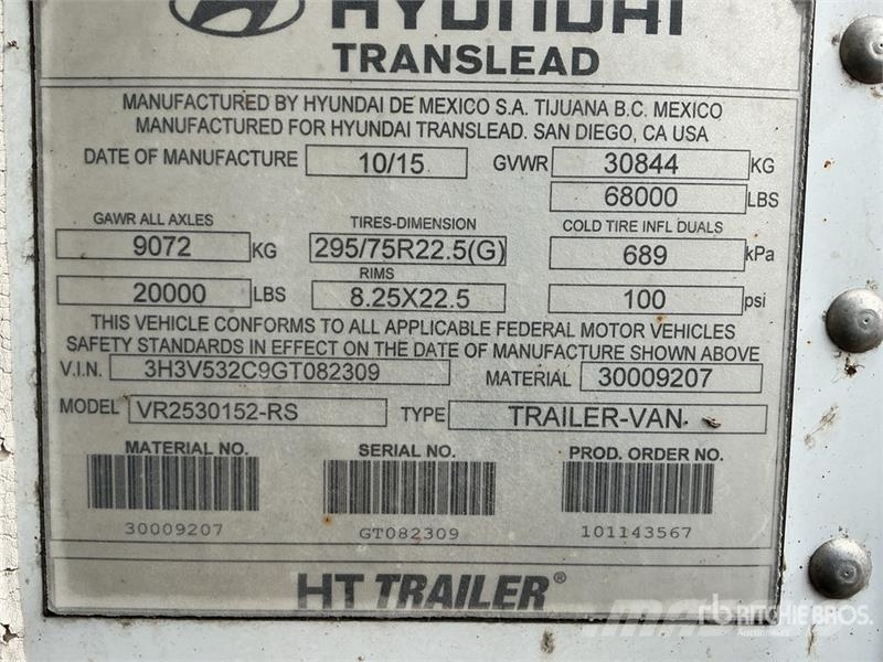 Hyundai VR2530152-RS 53 ft x 102 in T/A Refrigerated Trail Полуприцепы-рефрижераторы
