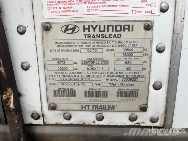 Hyundai VR2530152 - RS 53 ft x 102 in T/A Multi -Temp Refr Kühlauflieger