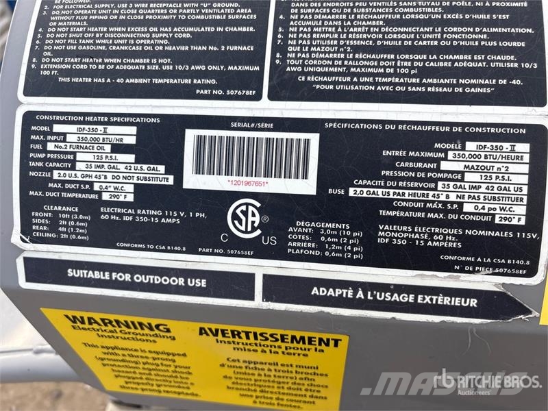 ICE IDF-350-II 350000 BTU Space Heater Kühl- und Heizsysteme