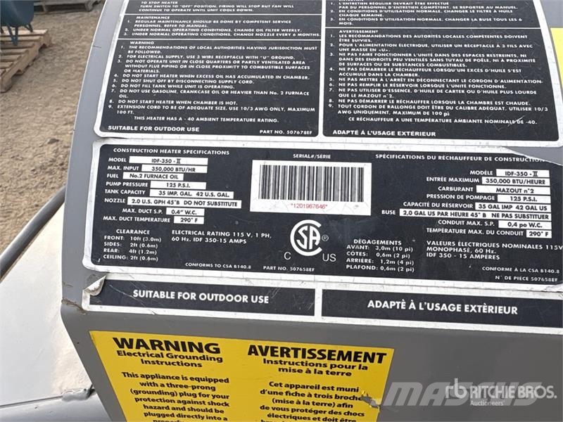 ICE IDF-350-II 350000 BTU Space Heater Kühl- und Heizsysteme