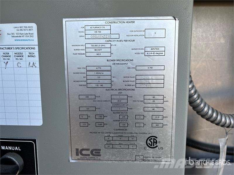  ICE IHS 700 700000 BTU Space Heater Kühl- und Heizsysteme