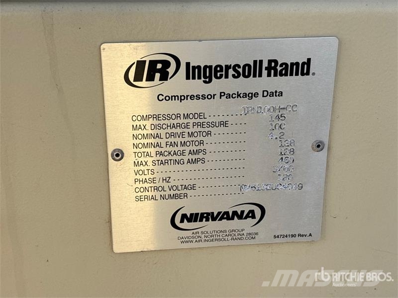Ingersoll Rand 1RN100H Skid-Mounted Air Compressor コンプレッサー