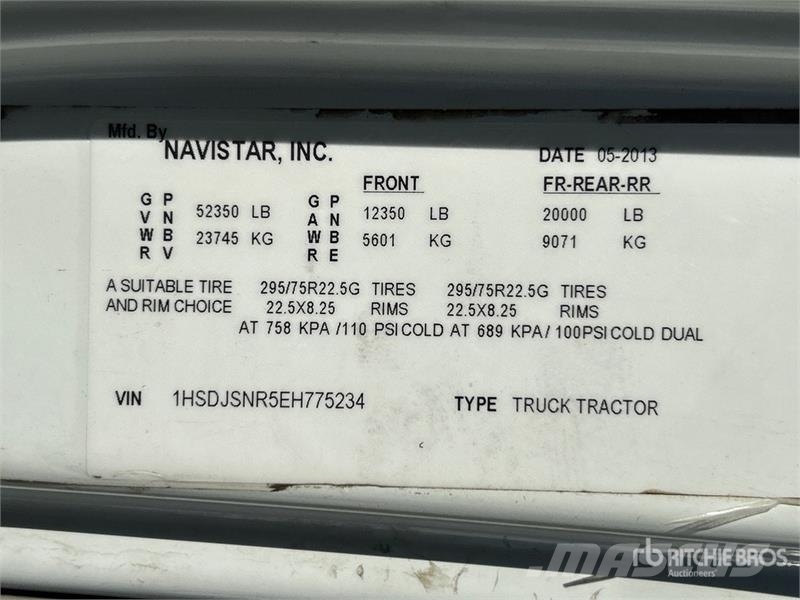 International 6x4 T/A Day Cab Truck Tractor Sattelzugmaschinen