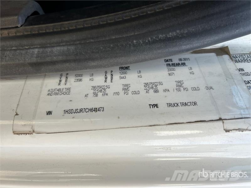 International ProStar 6x4 T/A Day Cab Truck Tractor (Inoperable) وحدات الجر