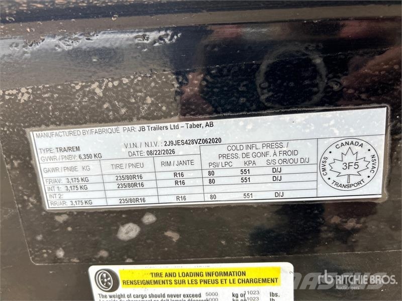  JB Trailers 14 ft T/A Dump Utility Trailer Tipphengere