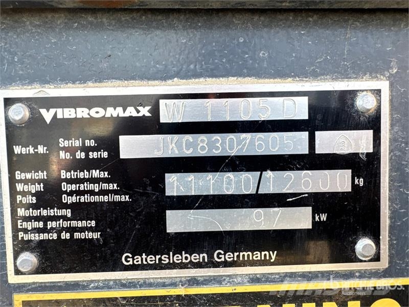 JCB W1105D Smooth Drum Compactor (Inoperable) Rolos compactadores monocilíndricos