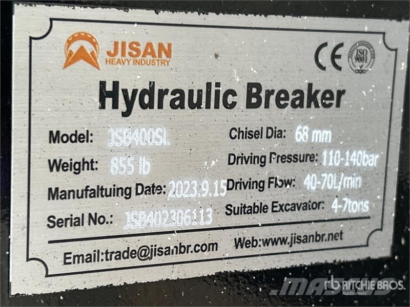 JISAN JSB400SL 40 in Skid Steer Breaker مطارق / كسارات