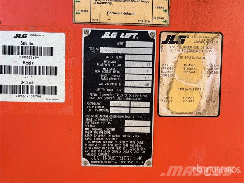 JLG 400S 4WD Dual Fuel Telescopic Boom Lift Telescopic boom lifts