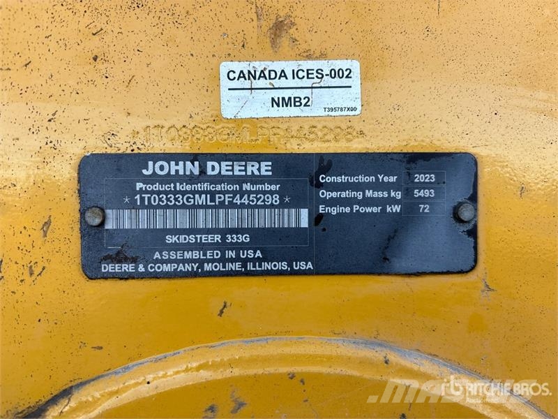 John Deere 333G Krautuvai su šoniniu pasukimu