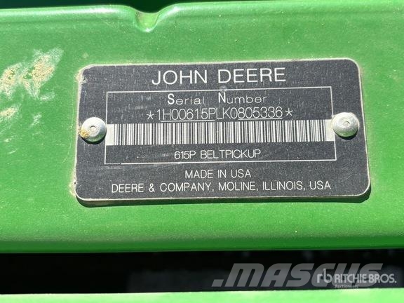 John Deere 615P 15 ft Belt Combine Pickup Header Testate per mietitrebbie