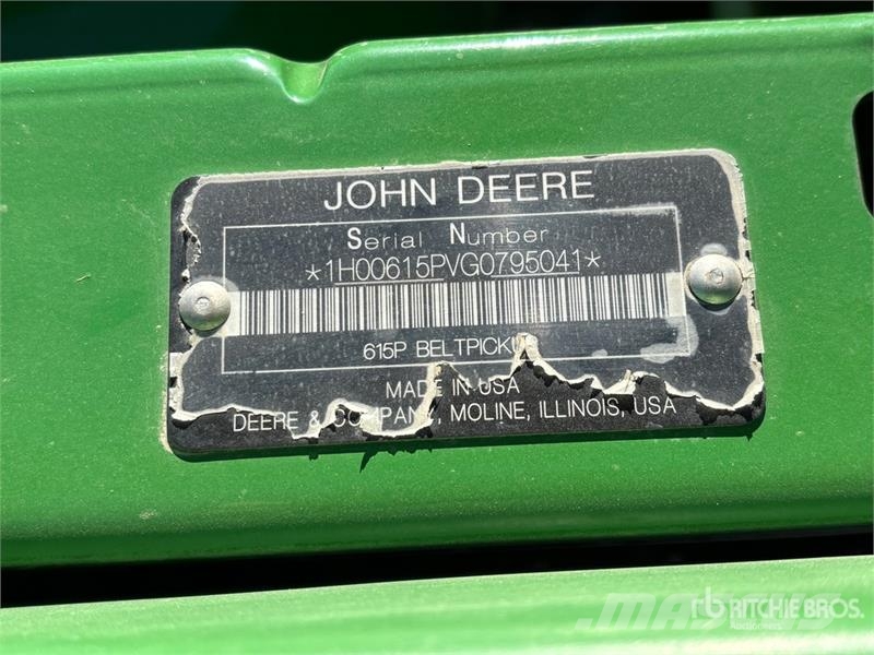 John Deere 615P 15 ft Belt Combine Pickup Header Testate per mietitrebbie