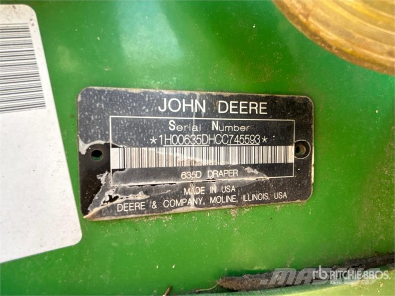 John Deere 635D رؤوس الحصادات الدراسات