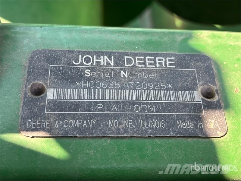 John Deere 635F رؤوس الحصادات الدراسات