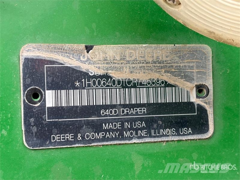 John Deere 640D Derliaus nuėmimo kombainų galvos