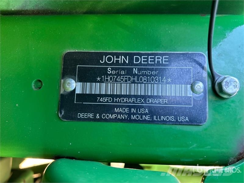 John Deere 745FD 45 ft Hydraflex Draper Combine Header Cabeçotes de colheitadeira