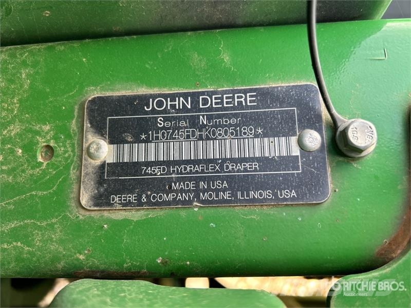 John Deere 745FD 45 ft Hydraflex Draper Combine Header Cabezales de cosechadoras combinadas