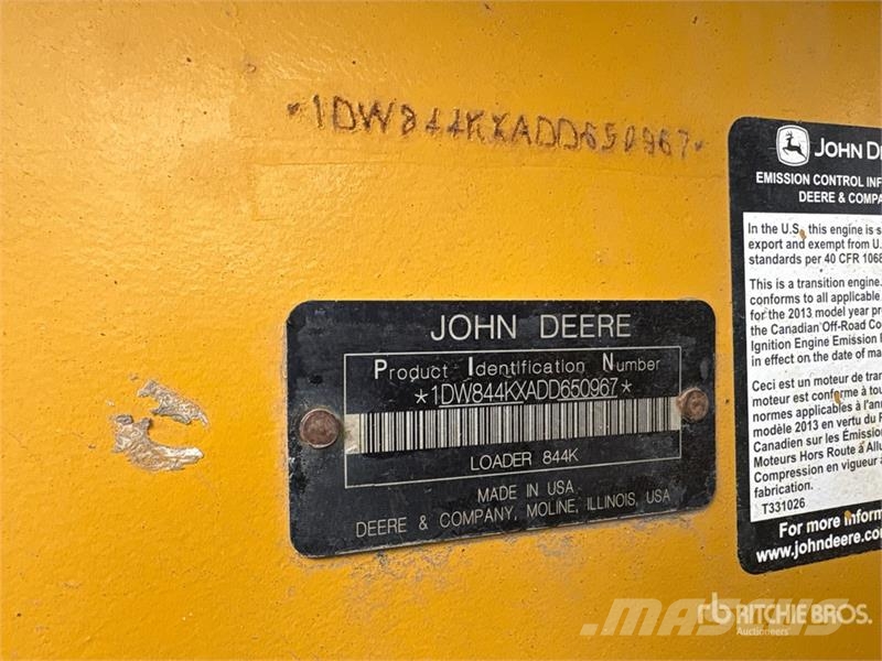 John Deere 844K Wheel Loader (Inoperable) Hjullastare