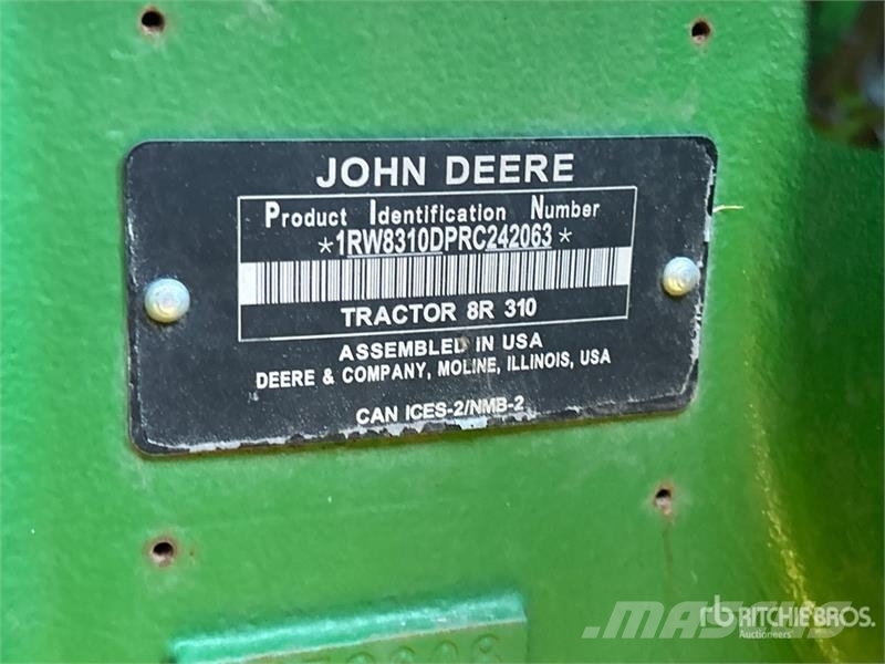 John Deere 8R 310 4WD Tractor Traktoren