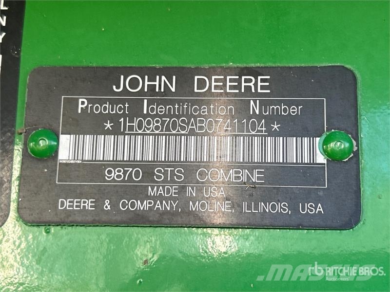 John Deere 9870 STS Зернозбиральні комбайни