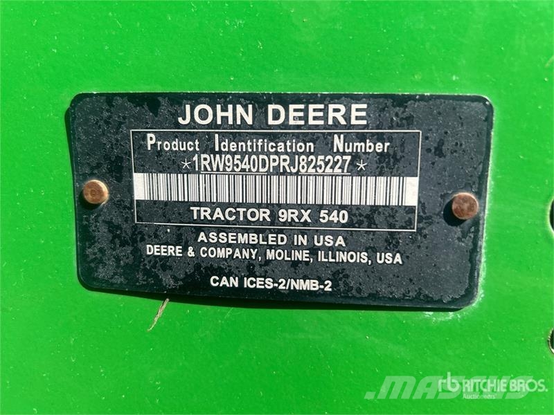 John Deere 9RX 540 Track Tractor Traktorji