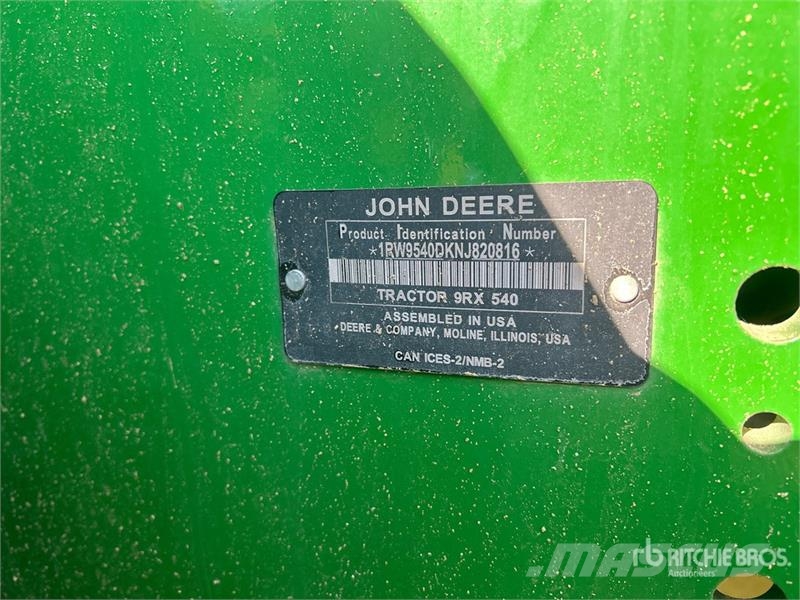 John Deere 9RX 540 Track Tractor Traktoriai