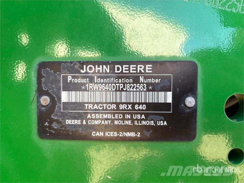John Deere 9RX 640 Track Tractor Traktoren